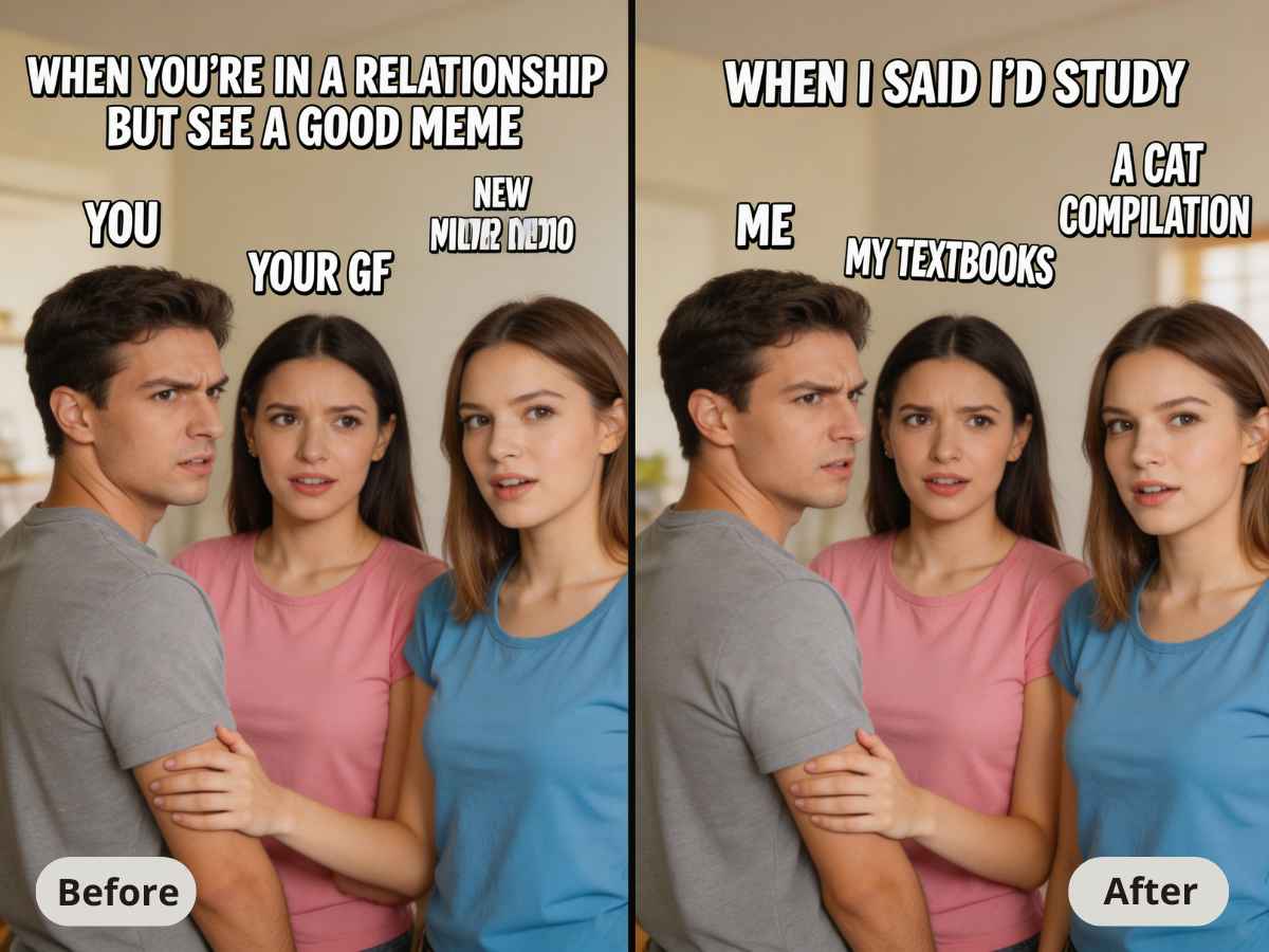 Using a pic text editor to customize popular memes with personalized text.